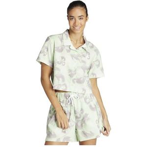 adidas Vrouwen Floral Graphic Cropped Geweven Polo Shirt