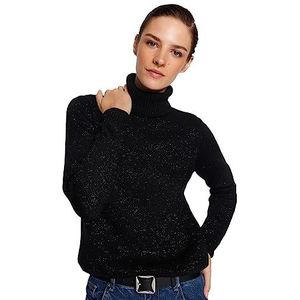 Trendyol FeMan Slim fit Basic Coltrui Gebreide Trui, Zwart, M, Zwart, M