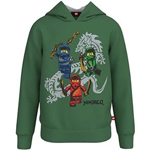 LEGO Jongen Ninjago Jungen Kapuzenpullover Hoodie LWStorm 103 Hooded Sweatshirt, 884 Donkergroen, 104