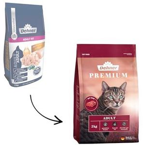 Dehner Premium kattenvoer, droogvoer, volwassenen, rundvlees, 2 kg