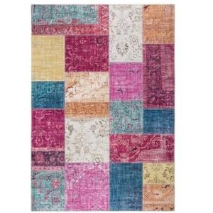 -LUXOR- living Prima Vloerkleed voor in de woonkamer, vintage design, laagpolig, digitale druk, in tijdloos design, Multi 80 x 150 cm