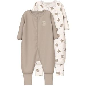 Name it baby Nbnnightsuit 2P Zip Ff Jet Bear Noos, Jet Stream, 56