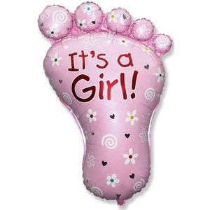 Ballonim® Babyvoet roze ca. 80 cm ballonnen It's a Girl deco XXL geboorte