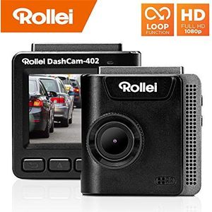 Rollei Dashcam 402 Dashcam met GPS en G-Sensor, Rechts Conforme Autocamera Vooraan, 1080p Full HD, Autocamera Voor Bewaking rn Parkeerbewaking, Zwart