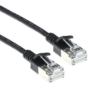 ACT CAT6a Netwerkkabel, U/FTP LSZH LAN Kabel Dun 3.8mm Slimline, Flexibele Snagless CAT 6a Kabel Met RJ45 Connector, Voor Gebruik In Datacenters, 0,5 Meter, Zwart - DC7900