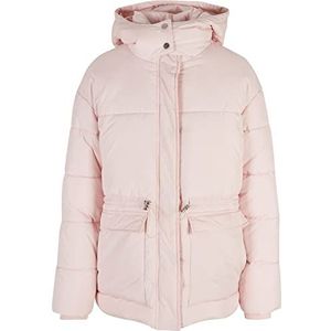 Urban Classics Dames Waisted Puffer Jacket, damesjack in losse pasvorm voor koude dagen, verkrijgbaar in meerdere kleuren, maten XS-5XL, roze, S