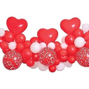 Ciao - Set slinger ballonnen DIY Love (66 latex ballonnen, 300 cm), rood/wit