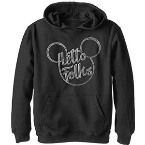 Disney Kids Classic Mickey Hello Folks Youth Capuchonsweater, zwart, medium, zwart, M, zwart, M, zwart, M