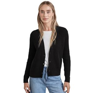 Street One - Korte Cardigan - Zwart - Gebreide Jas - Katoenmix