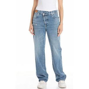 Replay Zelmaa Loose Fit Wide Leg Jeans voor dames, 009, medium blue., 28W x 32L