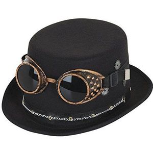 Bristol Novelty BH673 Steampunk hoed kostuum | 1 stuk | zwart | One size-Ages 14 jaar Top Goggles and Gears, heren