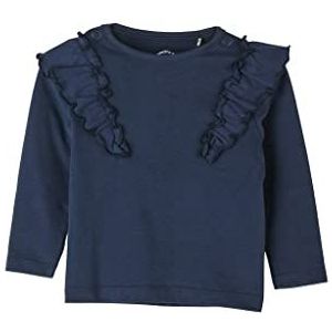 s.Oliver Junior baby meisjes shirt met lange mouwen met ruches, donkerblauw, 74