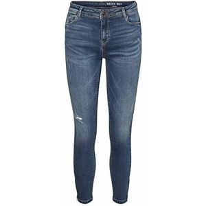 Noisy may NMKIMMY Cropped Skinny Fit Jeans voor dames, blauw (medium blue denim), 28W x 30L