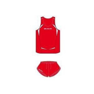 Givova Sparta, lichte atletiekpak voor heren, meerkleurig (rood/wit), L