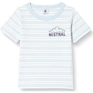 Petit Bateau T-shirt voor jongens, Blauw/Wit, 5 Jaren