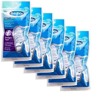 6 x DenTek Comfort Clean Tandflossers, speciale opening, tandflossers, tandzijde, voor gebak, voor het slijpen van tanden, muntsmaak