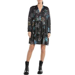 Replay Damesjurk, 010 Dark Brown/Multicolor, XL