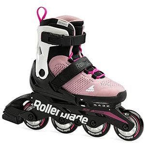 Rollerblade Microblade Kinder verstelbare fitness inline skaats, roze/wit, junior, jeugdprestaties inline schaatsen, 1-4