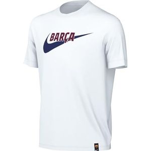 Nike Unisex Kids T-shirt met korte mouwen Fcb U Nk Swoosh Tee, wit, FD1103-100, XL