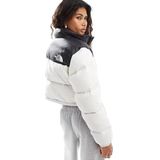 The North Face - Cropped Nuptse Puffer Jacket - Winterjas - Wit - Nylon Ripstop