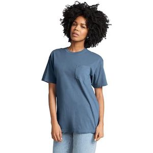 Comfort Colors T-shirt met zak voor heren en volwassenen, verpakking van 12 stuks, Blauwe Jean, L