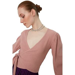 Trendyol Dames Rose Curry Breasted BurdersClow Gebreide Blouse, XL