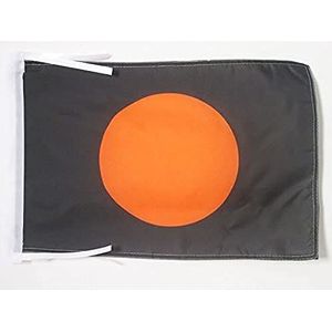 Zwart met Oranje Cirkelvlag 45x30 cm koorden - race officier - Racing SMALL vlaggen 30 x 45 cm - Banner 18x12 in Hoge kwaliteit - AZ FLAG