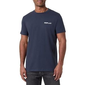 Replay M6888 T-shirt, 087 Navy, M heren