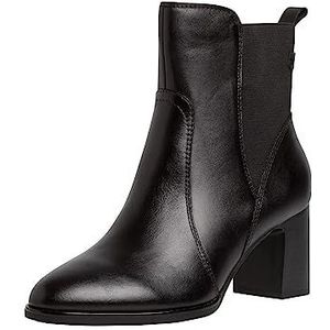 Tamaris Comfort Chelsea Boots voor dames, van leer, met blokhak, comfort fit, zwart, 37 EU