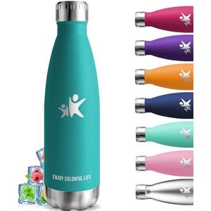 Mont-Clair l'O roestvrijstalen waterfles, vacuüm geïsoleerd - BPA-vrij, 12 uur warme en 24 uur koude dranken, metalen waterfles 1 liter lekvrij - gradiënt wit/grijs