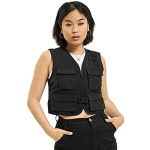 Urban Classics Tactical Vest voor dames, kort vest, zwart, 3XL