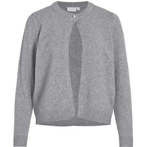 Vililo L/S O-Neck Knit Cardigan/Pb, Medium grijs (grey melange), L