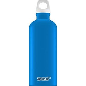 SIGG Traveller Electric Blue (0,6 l) drinkfles met luchtdicht deksel zonder schadelijke stoffen, lichte aluminium fles