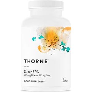 Thorne Super EPA - Omega-3 Vetzuren EPA 425 mg en DHA 270 mg Supplement - Ondersteunt een Gezond Hart, Hersenen, Hart en Bloedvaten, Gewrichten en Huid - 90 Gelcaps