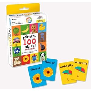 Cefa Toys Tweetalige geheugenkaartenset Spaans-Engels, mijn eerste 100 woorden. Bevat 48 jumbo-kaarten. Geschikt voor kinderen vanaf 2 jaar.