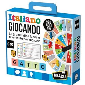 Headu Het grote Italiaanse spel licht grammatica eenvoudig en grappig voor jongens It57021 educatief spel voor kinderen 6-10 jaar, Made in Italy