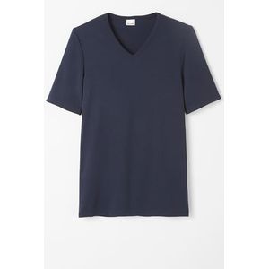 Damart - T-shirt met V-hals korte mouwen en klassieke gebreide Thermolactyl-stof - Heren - Blauw