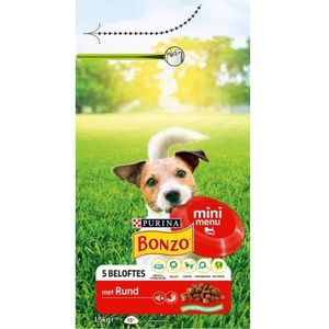 BONZO Mini Menu met Rund Hondenvoer - Adult Hondenbrokken voor Kleine Honden 1,5kg - doos van 3 (4,5kg)