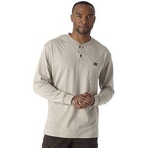 Wrangler Riggs Workwear Men's Long Sleeve Henley,Oatmeal Heather,2X-Large