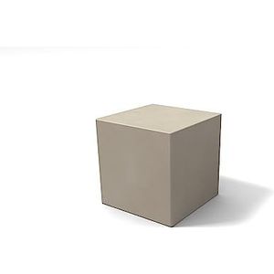Gekleurde kubus van kunsthars voor binnen en buiten, 25 x 25 x 25 cm, taupe-grijs, wasbaar en duurzaam, gemaakt in Italië