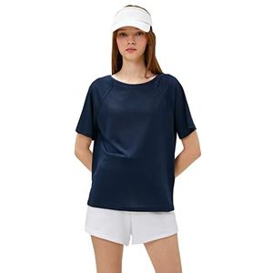 Koton Dames Modal Sport Cut Out T-shirt, marineblauw (704), L