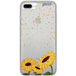 Gocase Sunflower Sunshine hoes | compatibel met iPhone 7 Plus | transparant met opdruk | siliconen doorzichtige TPU beschermhoes krasbestendig telefoonhoes | zonnebloemen zonneschijn