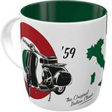 Nostalgic-Art Retro koffiemok, 330 ml, Vespa - The Italian Classic - cadeau-idee voor scooterfans, keramische mok, vintage design