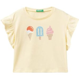 United Colors of Benetton T-shirt voor meisjes en meisjes, Geel, 104