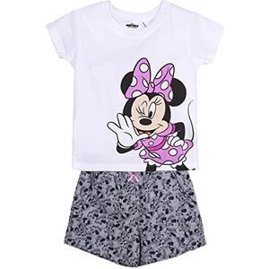 CERDÁ LIFE'S LITTLE MOMENTS Meisjespak voor kinderen, set van 2 stuks (T-shirt + short), van 100% katoen van Minnie Mouse, bedrukt, officiële licentie Disney, wit, normaal, Weiophile 2, Eén maat
