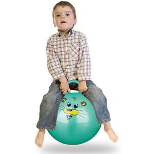 Relaxdays skippybal kinderen - springbal klein - 45 cm - handvat - binnen & buiten - dier - groen
