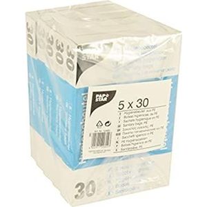 Hygiënische zak 28,5 cm x 8 cm x 7 cm wit in dispenser doos 5x30 stuks