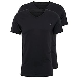 Replay 2-pack V-hals heren t-shirts, zwart, 020, zwart-zwart, L