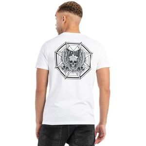 Tapout Octagon Tee T-shirt voor heren, normale pasvorm, wit/zwart, XL