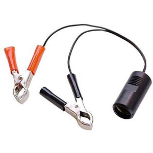 as - Schwabe Batterieadapter mit Zigarettenanzünderkupplung – 12 V Adapter DIN EN 61547 für Outdoor – 1m Leitung mit 2 Batterieklemmen – PKW, Wohnwagen & Wohnmobil Zubehör – IP20 – Schwarz-Rot I 42305
